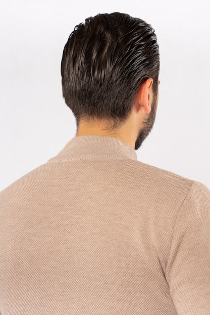 BEIGE HIGHNECK SWEATER