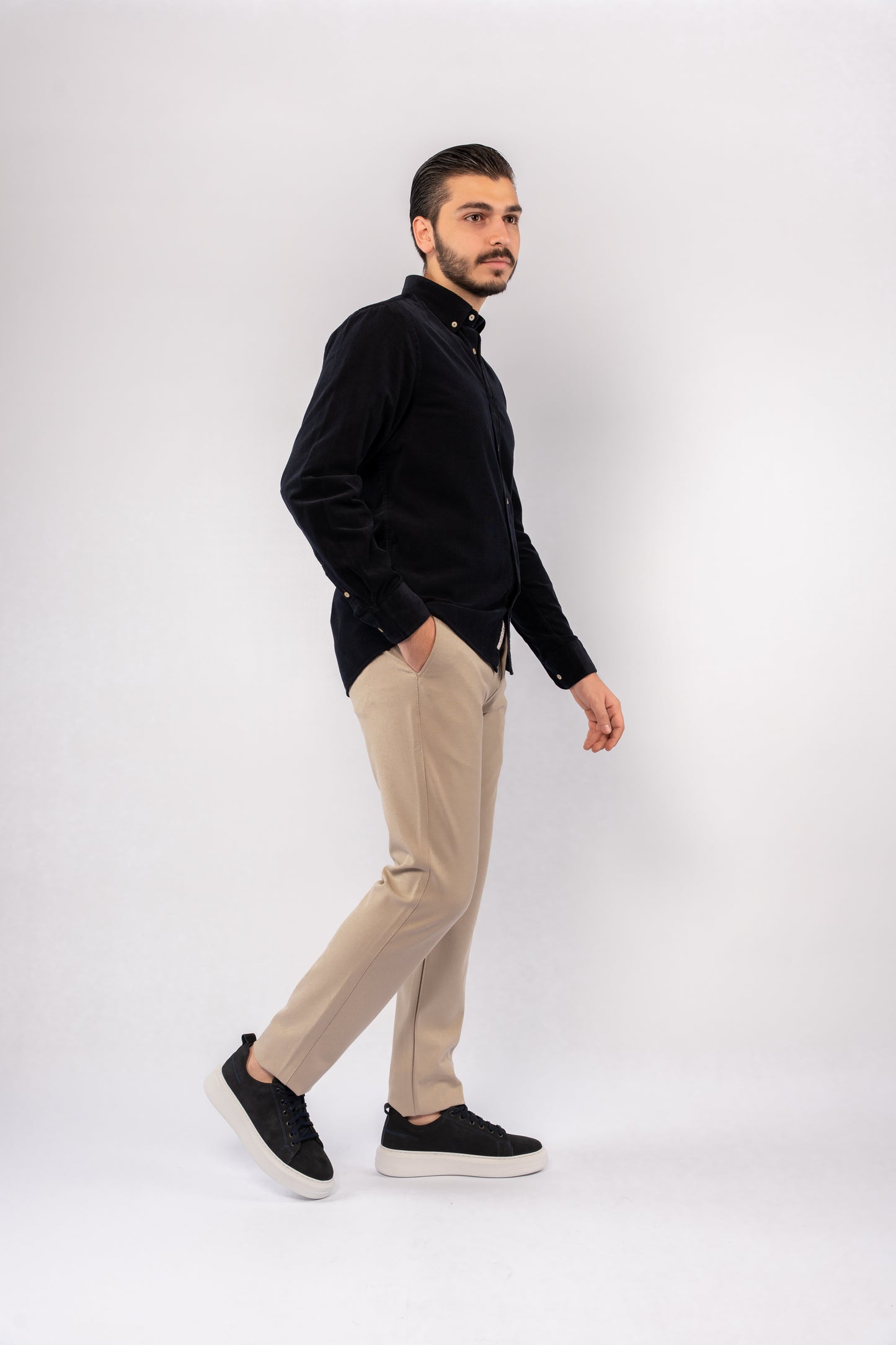 BLACK ELEGANCE VELVET SHIRT