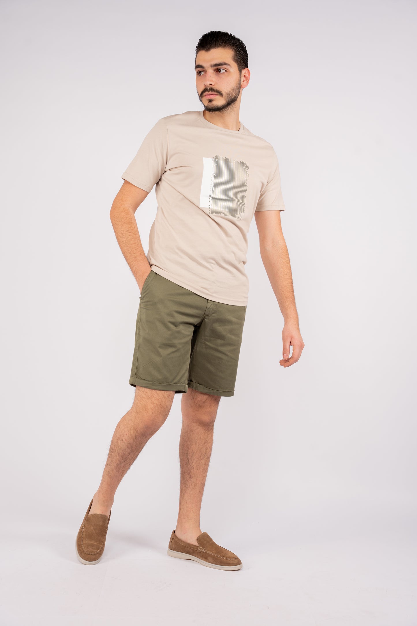 BEIGE PATTERNED TSHIRT