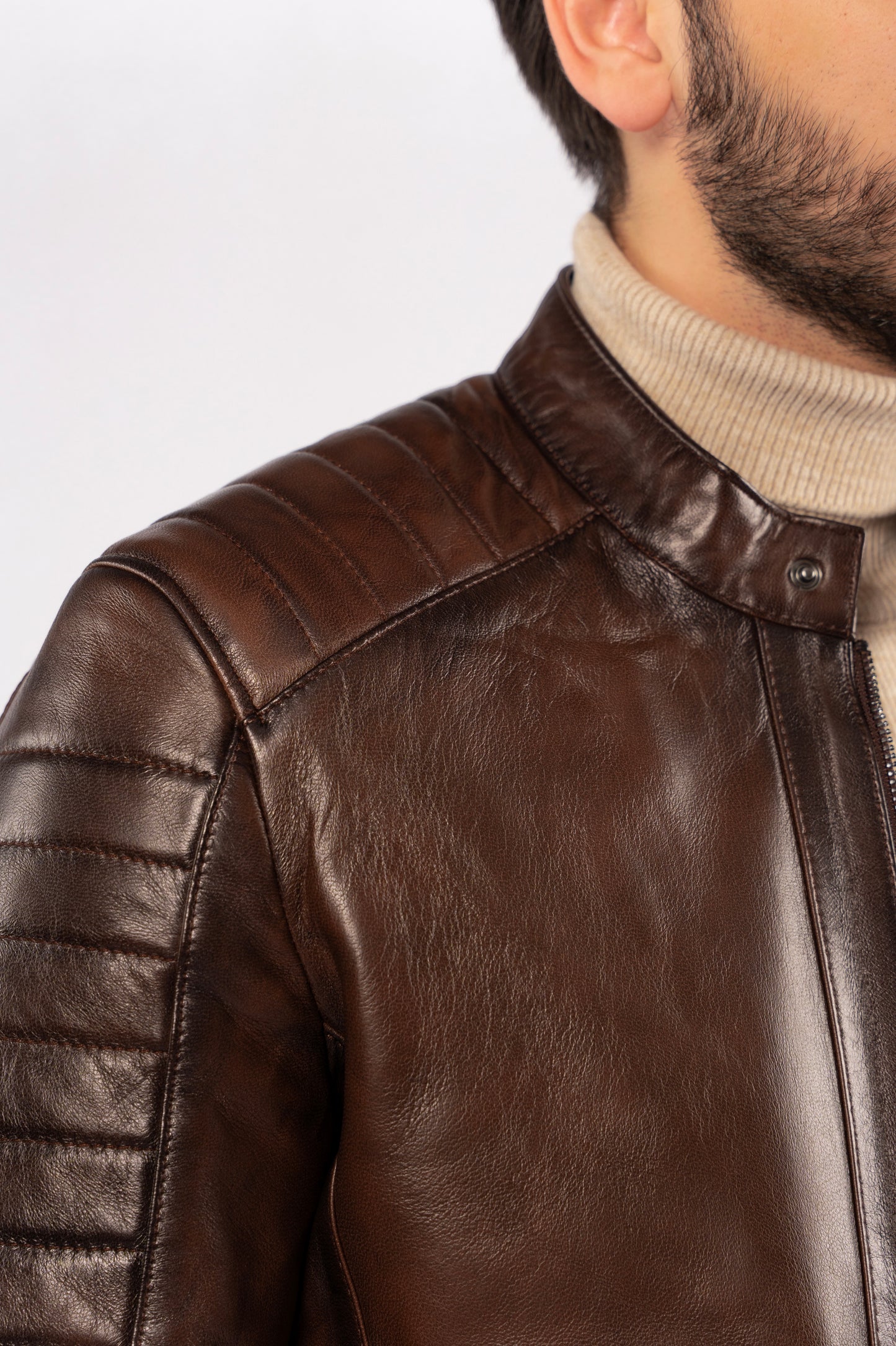 BROWN GENUINE LEATHER JACKET