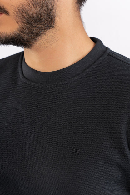 NAVY ELEGANCE PIQUET SWEATER