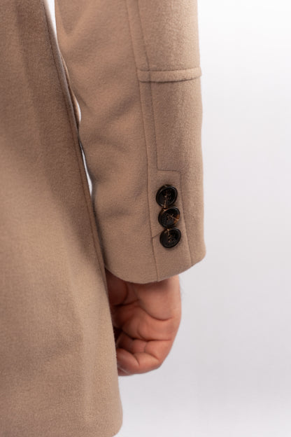 BEIGE SEMI CASUAL WOOL COAT