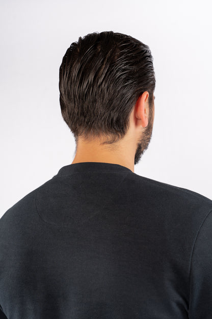 NAVY ELEGANCE PIQUET SWEATER