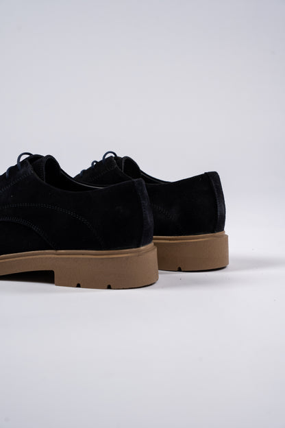 NAVY DERBY SUEDE SHOE