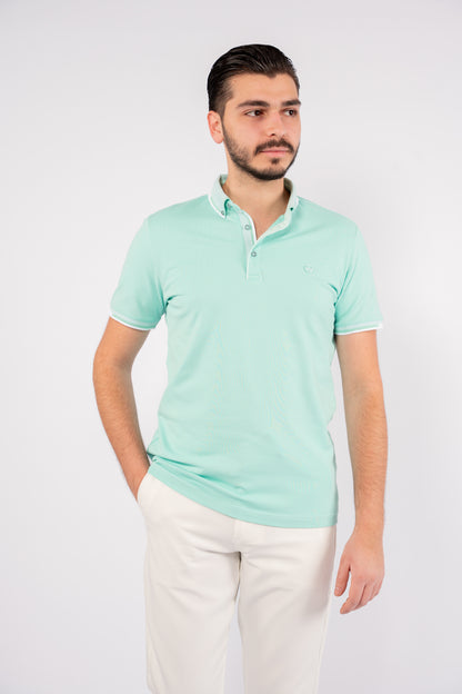 MINT BUTTON COLLAR POLO