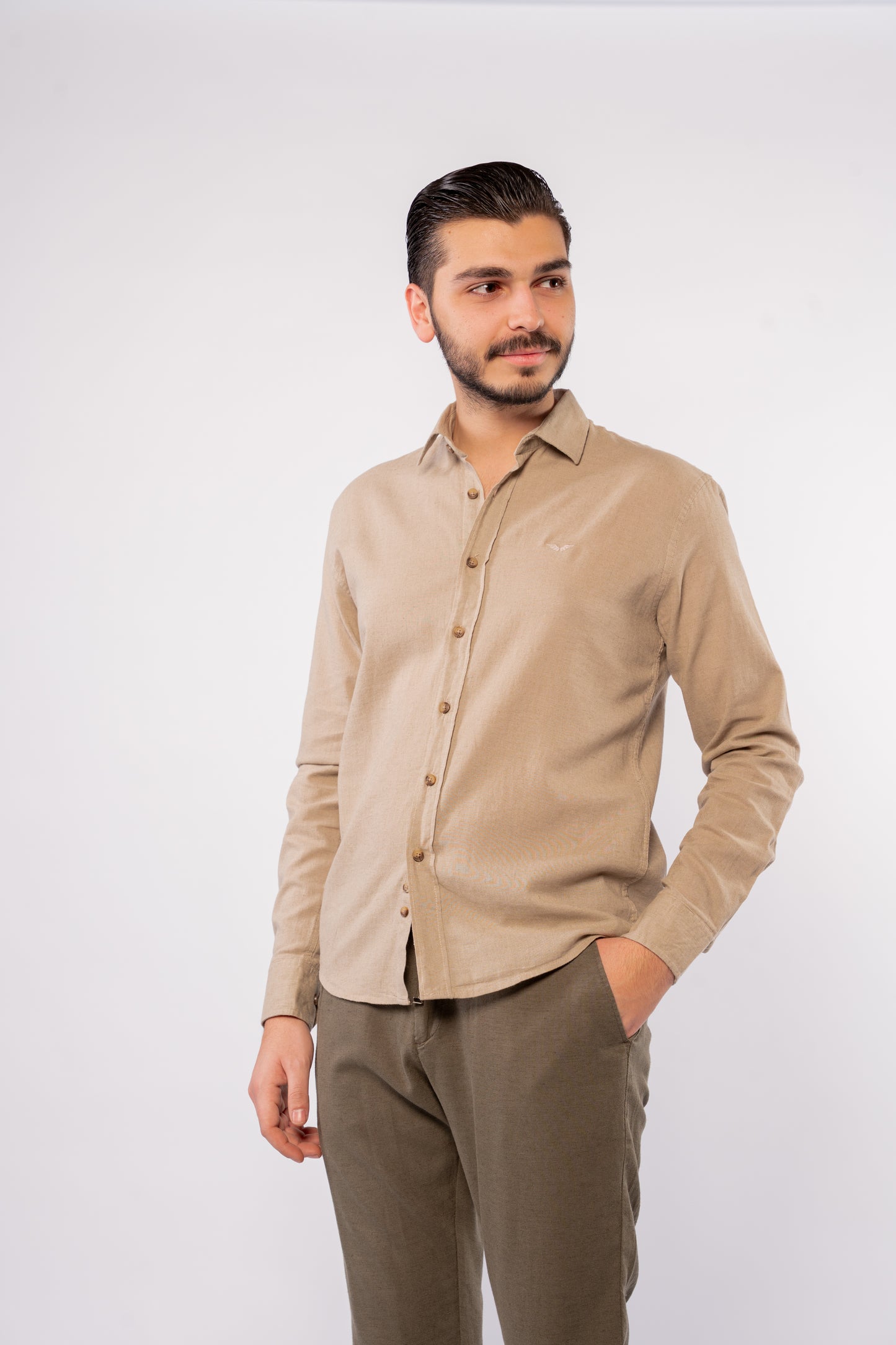 BEIGE LINEN SHIRT