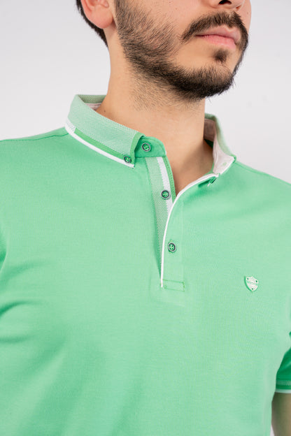 GREEN BUTTON COLLAR POLO