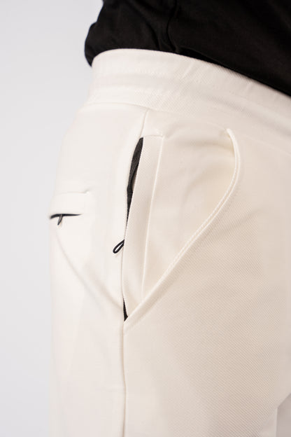 WHITE PIQUET COTTON SHORT