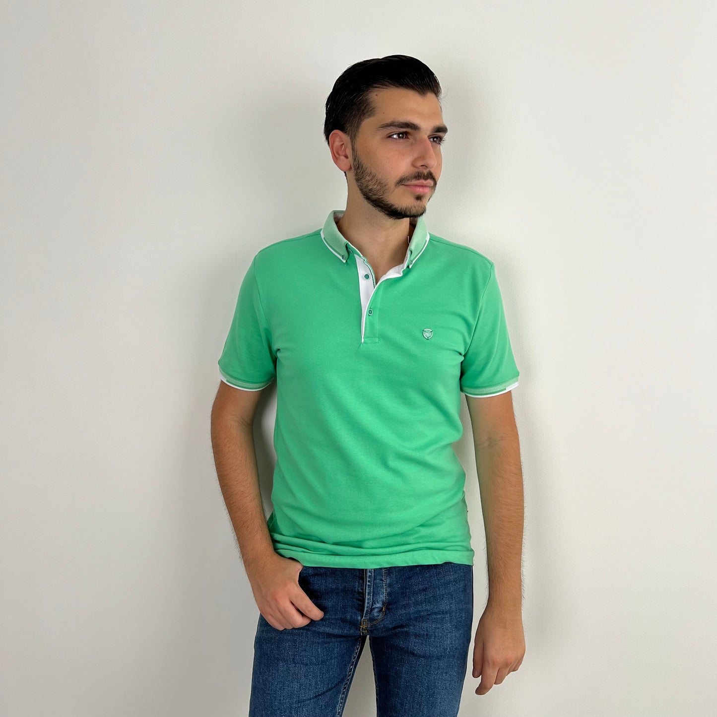 GREEN POLO BUTTON MARCO