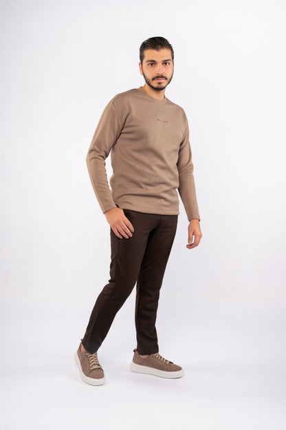 DARK BEIGE CASUAL SWEATER
