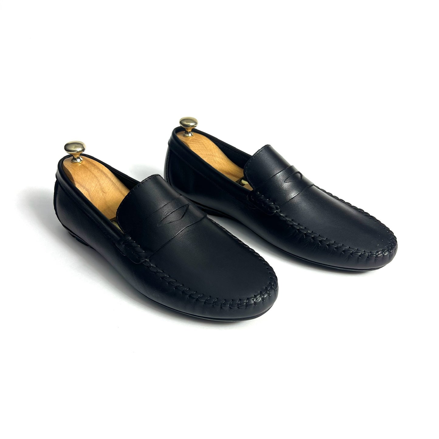 Black leather Penny Moccasin