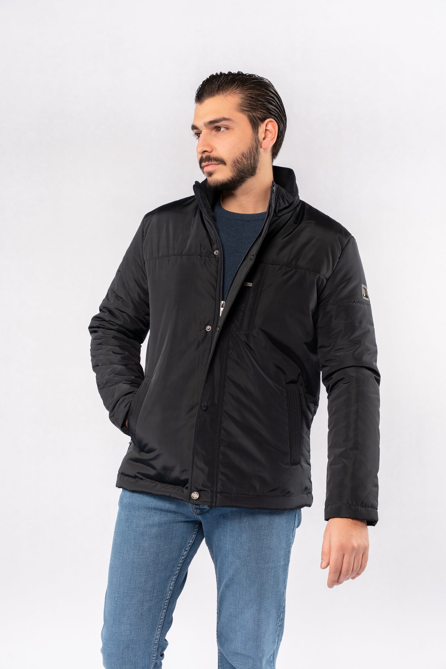 NAVY QUILTED JACKET