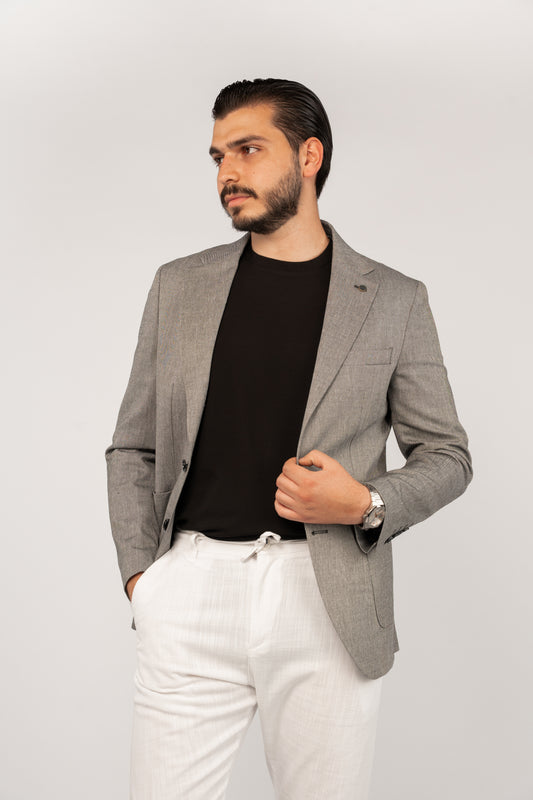 DARK GREY SEMI LINEN BLAZER