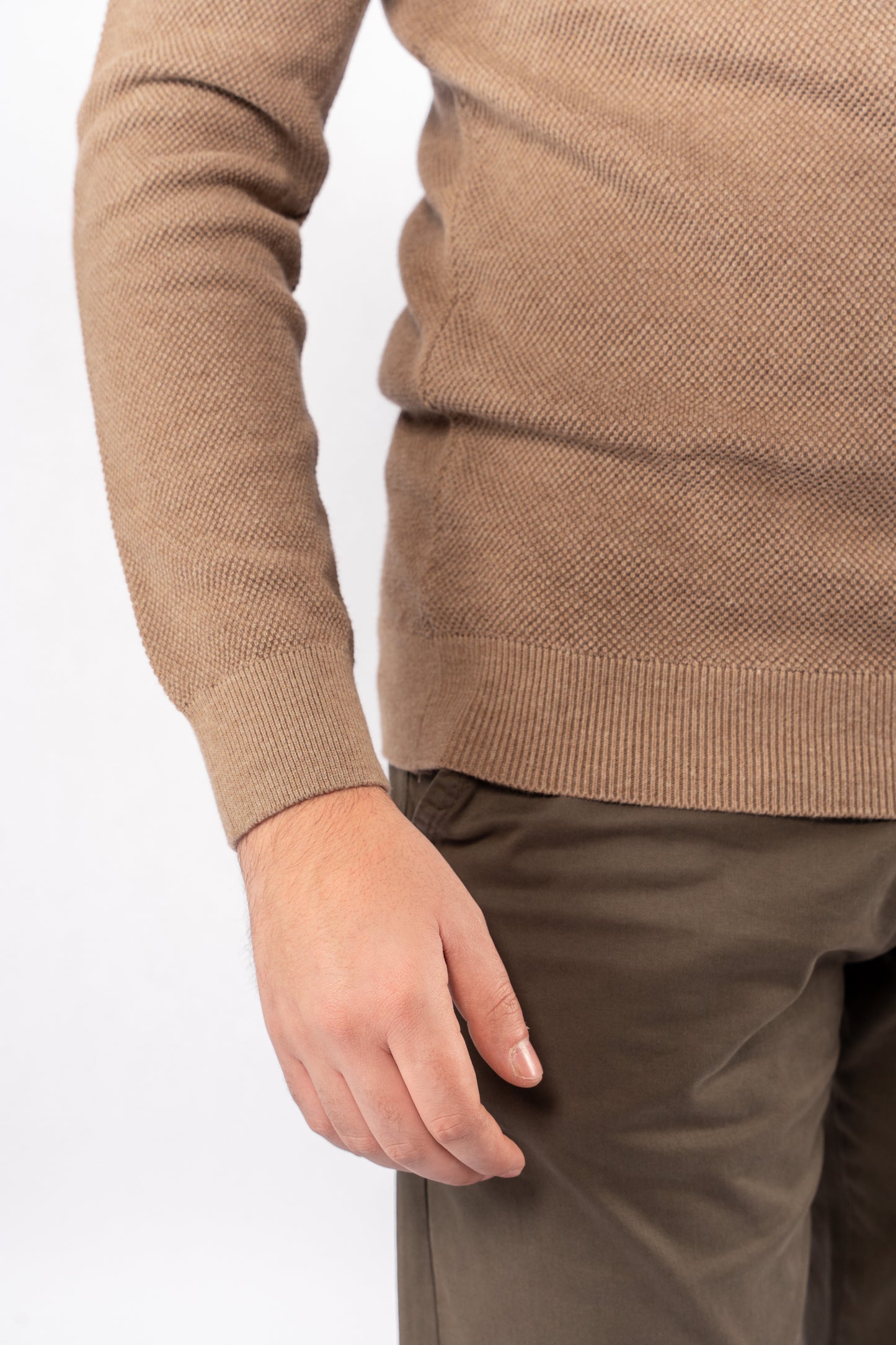 DARK BEIGE HIGHNECK ZIPPER
