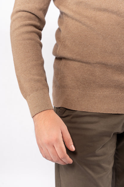 DARK BEIGE HIGHNECK ZIPPER