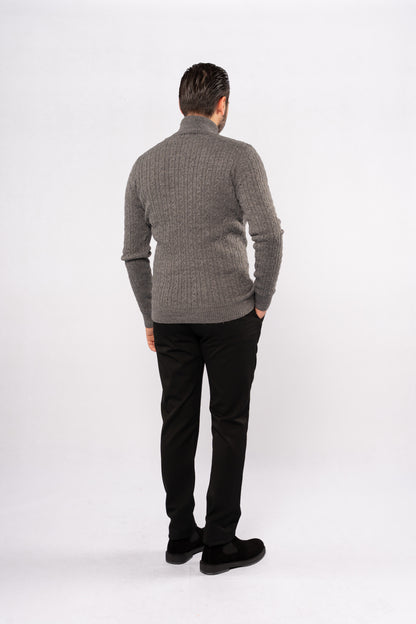 GREY PATTERNED TURTLENECK