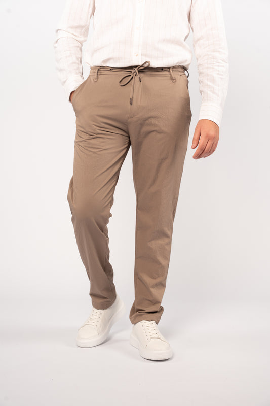 DARK BEIGE CASUAL TROUSERS