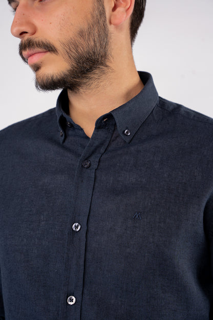 NAVY PREMIUM LINEN SHIRT