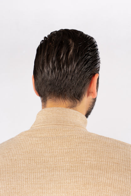 BEIGE LINED TURTLENECK