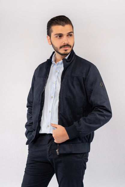 NAVY SUEDE TIMELESS JACKET