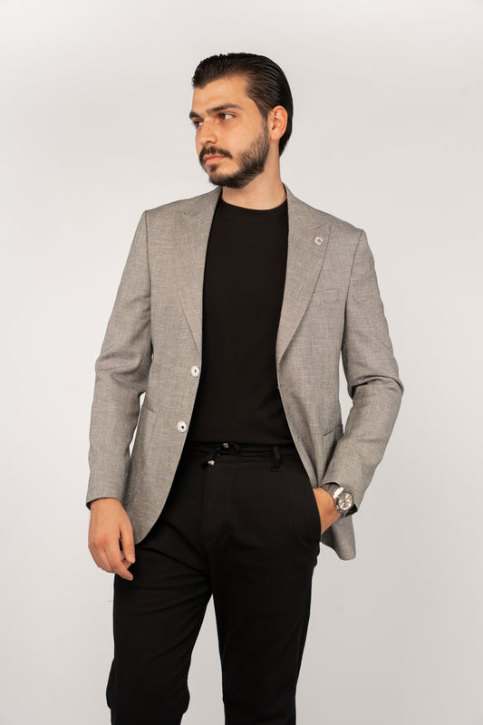 GREY SEMI LINEN BLAZER