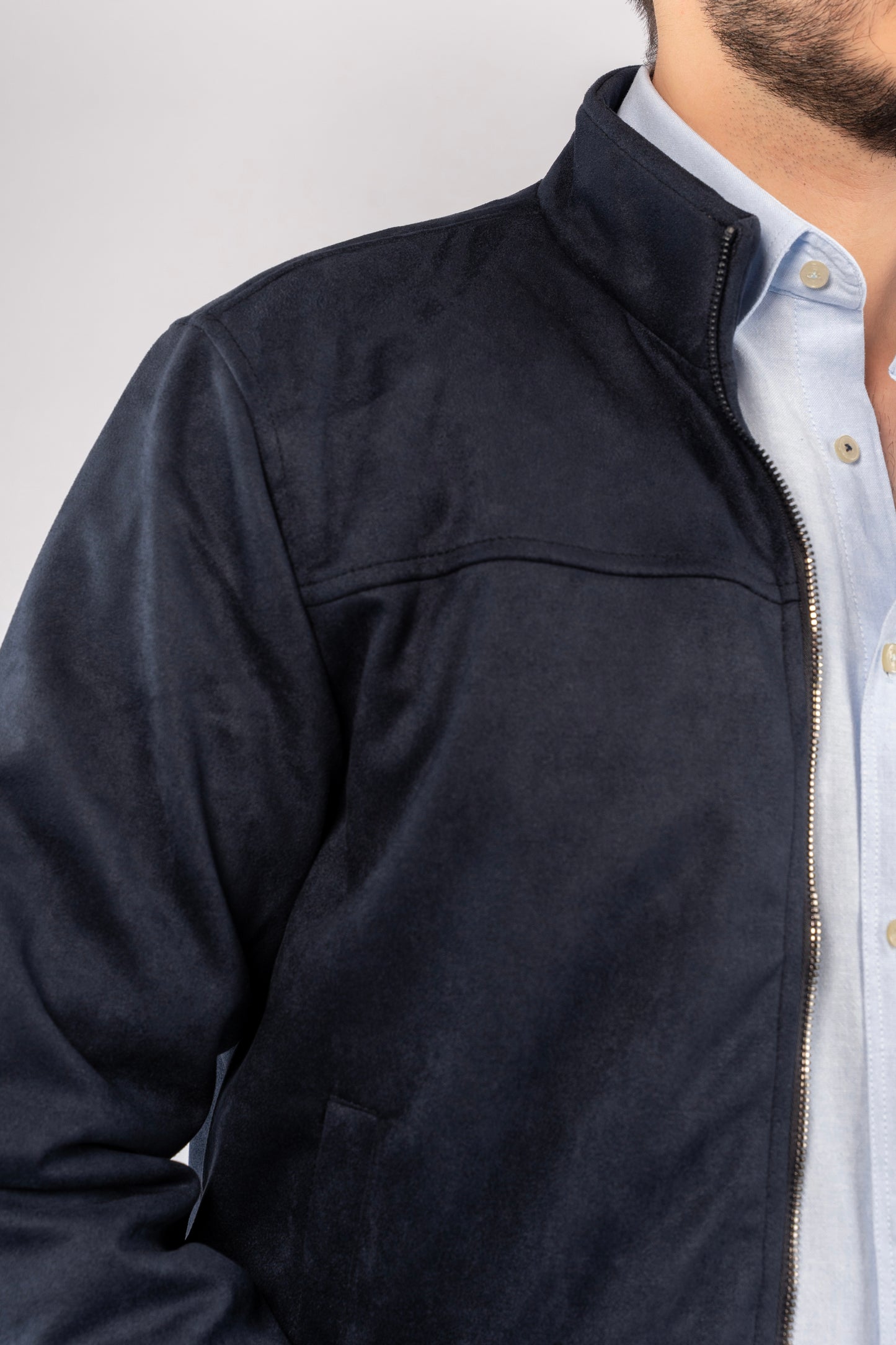 NAVY SUEDE TIMELESS JACKET