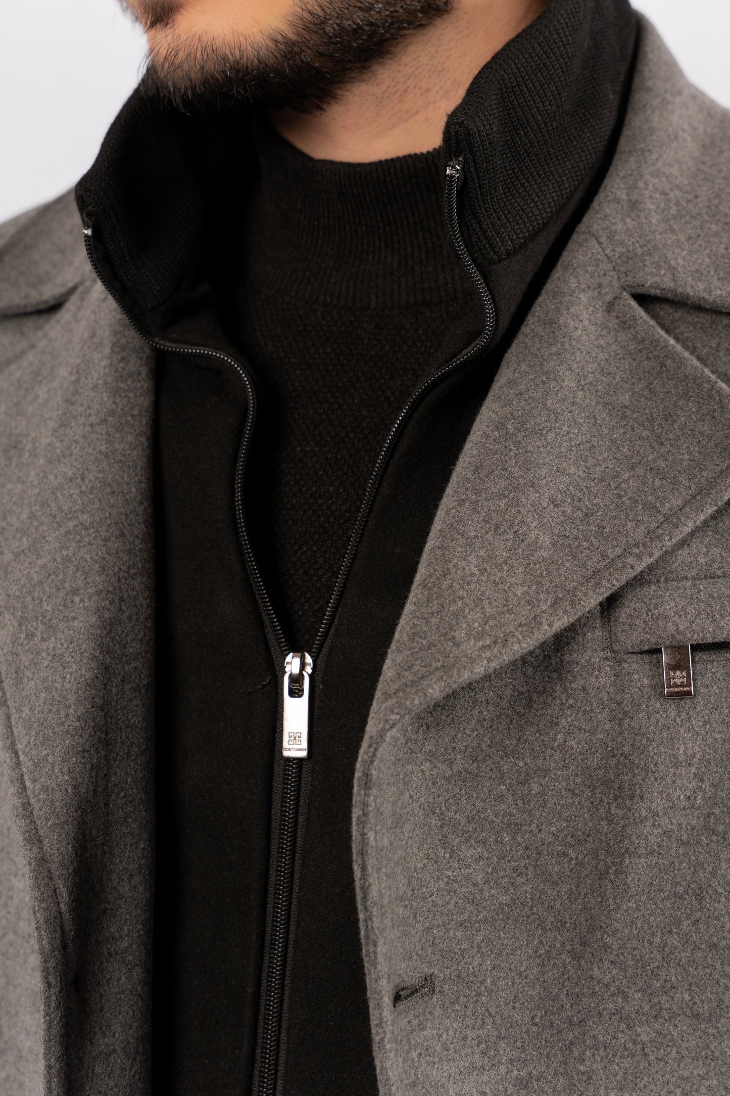 GREY TIMELESS WOOL COAT