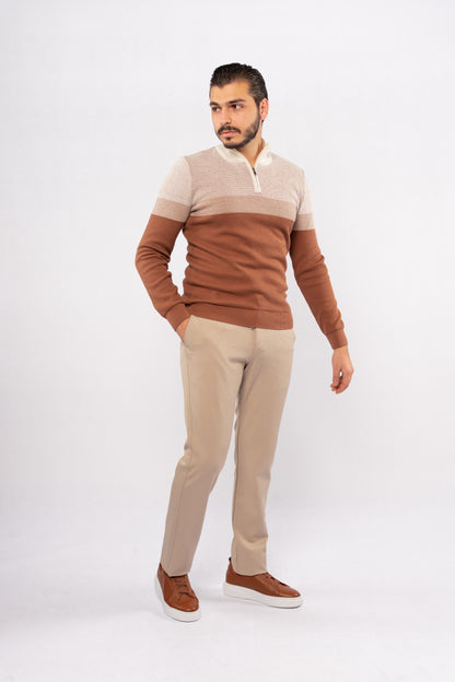 MOCHA CASUAL HIGHNECK ZIPPER