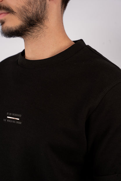 BLACK PIQUET TSHIRT