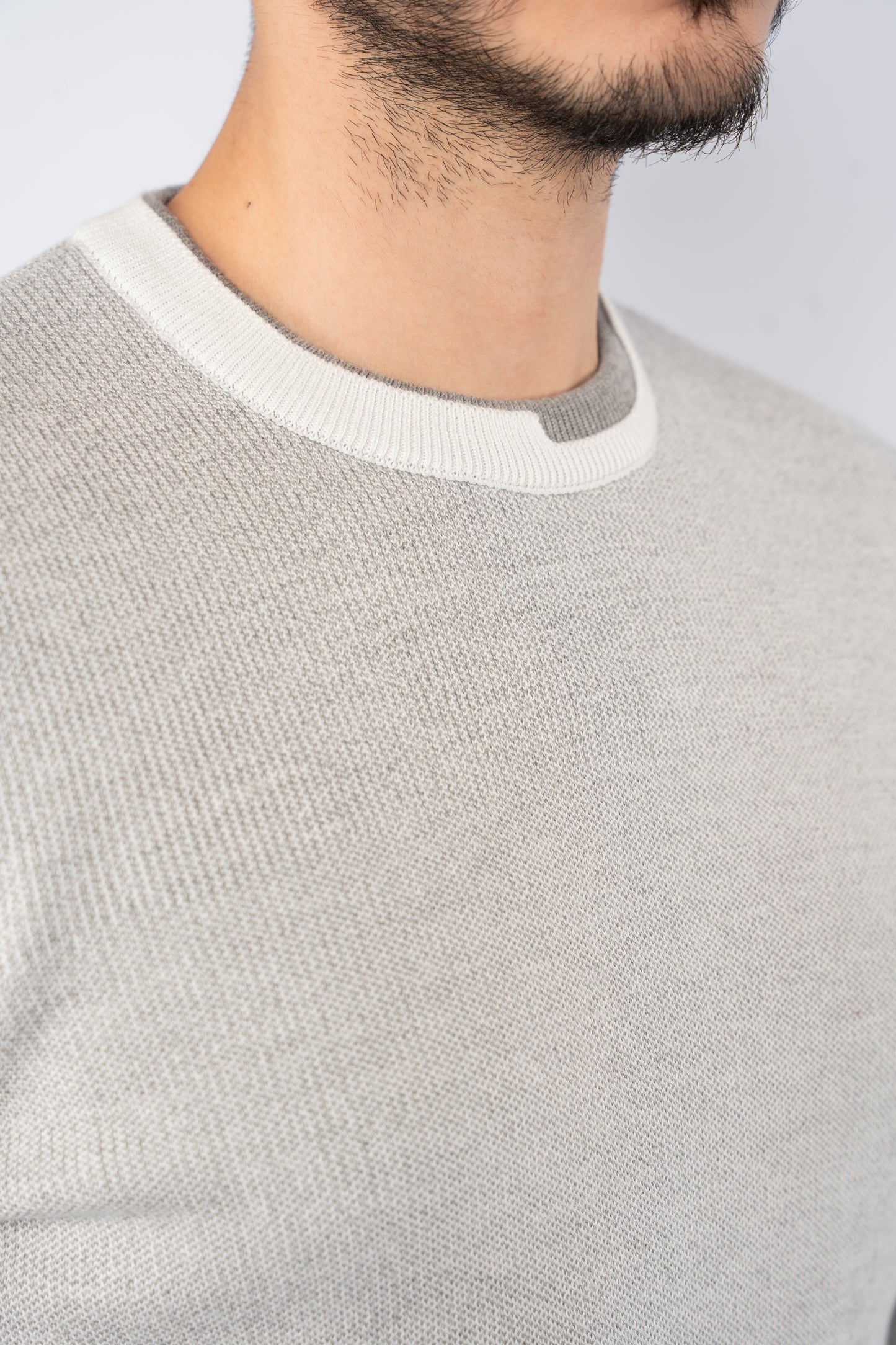 LIGHT GREY ROUNDNECK 2 LAYER