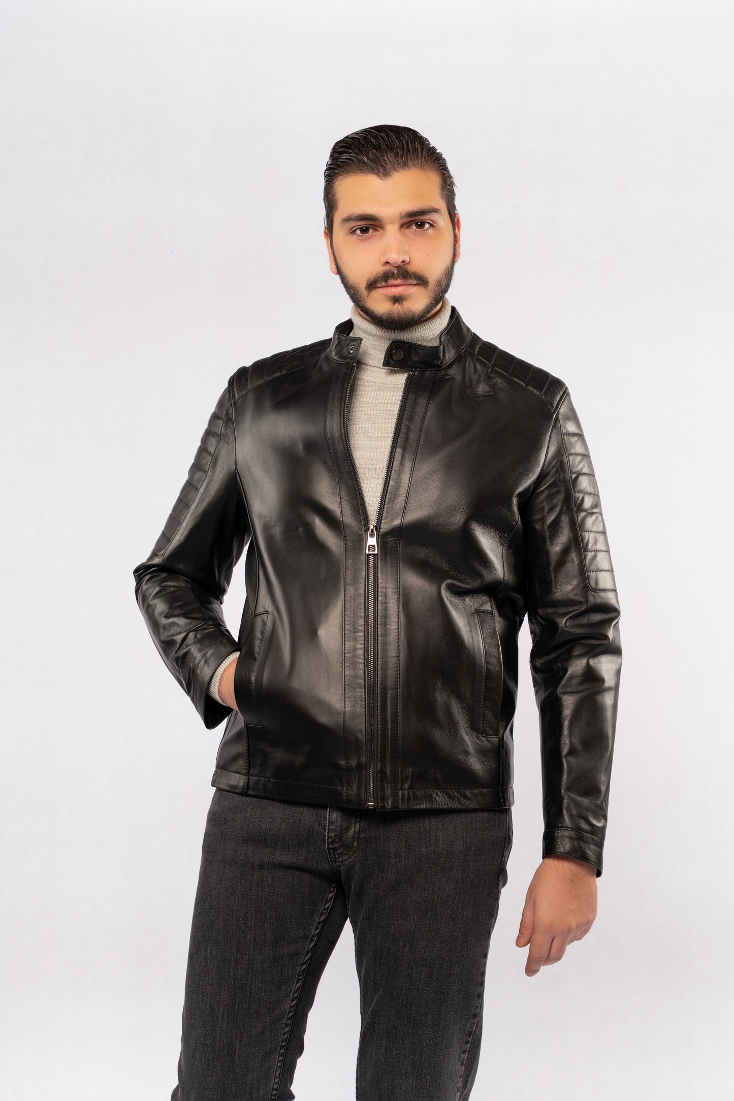 BLACK GENUINE LEATHER JACKET