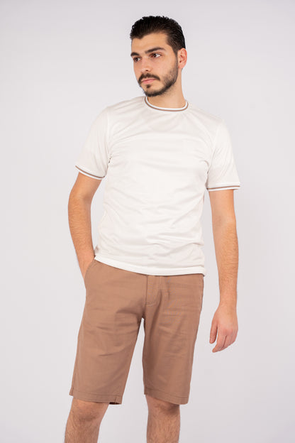 WHITE CASUAL MERCERIZED TSHIRT