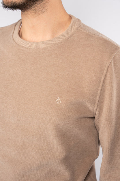 BEIGE ROUND NECK SWEATER