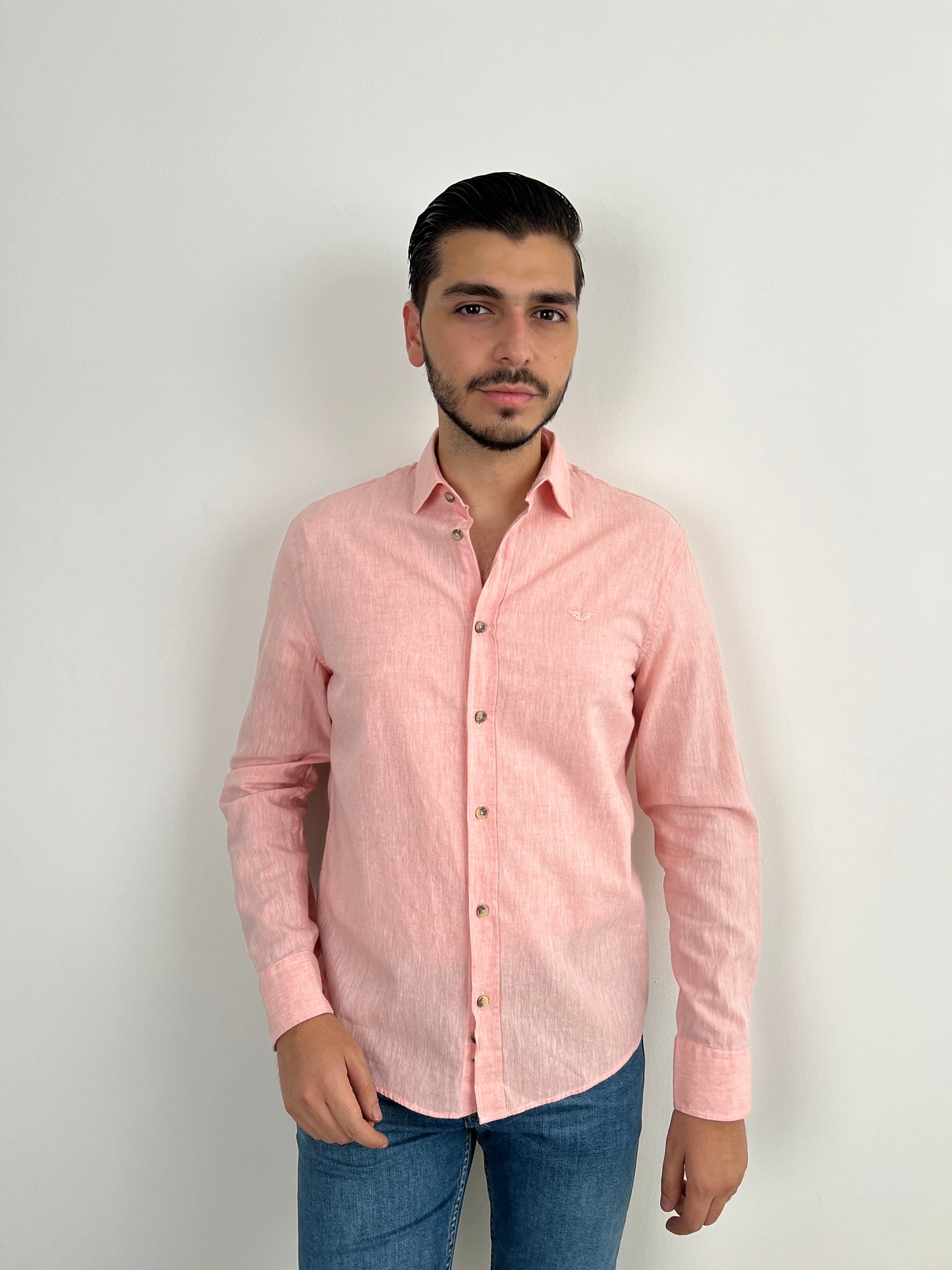 SALMON LINEN SHIRT