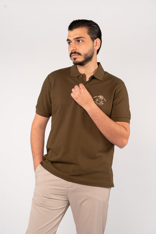 OLIVE MINIMAL PALM POLO