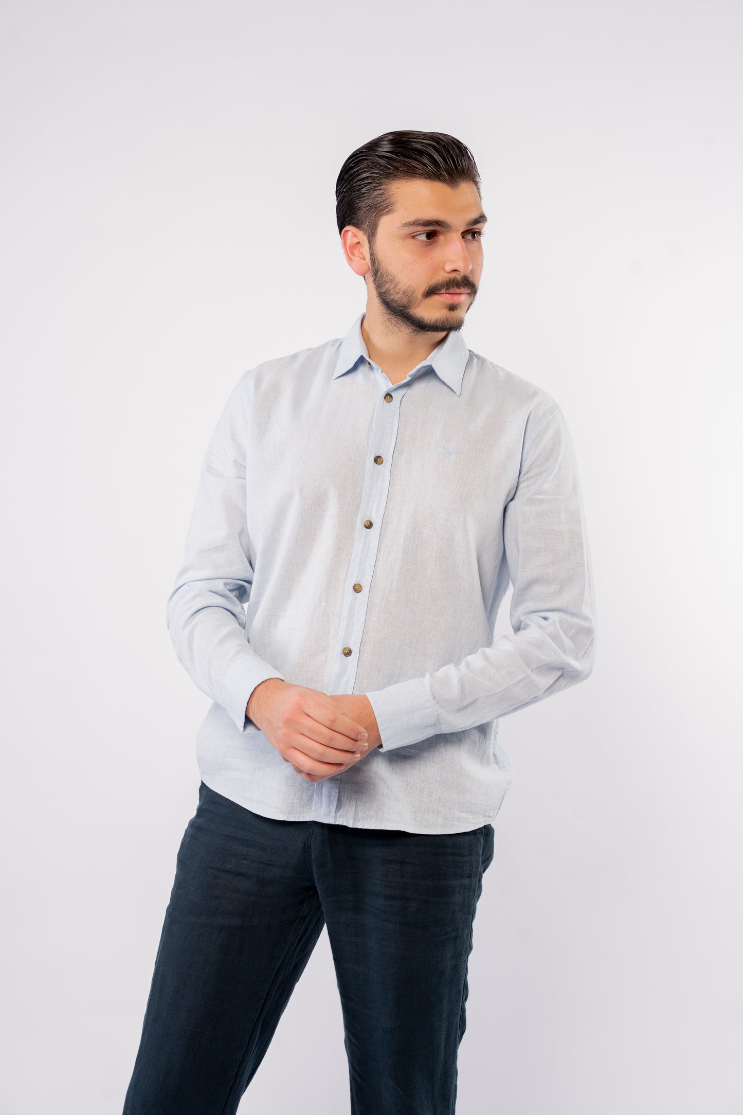 LIGHT BLUE LINEN SHIRT