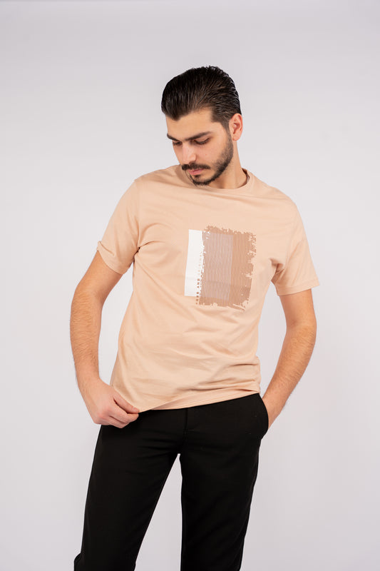 TUSCAN BEIGE PATTERNED TSHIRT