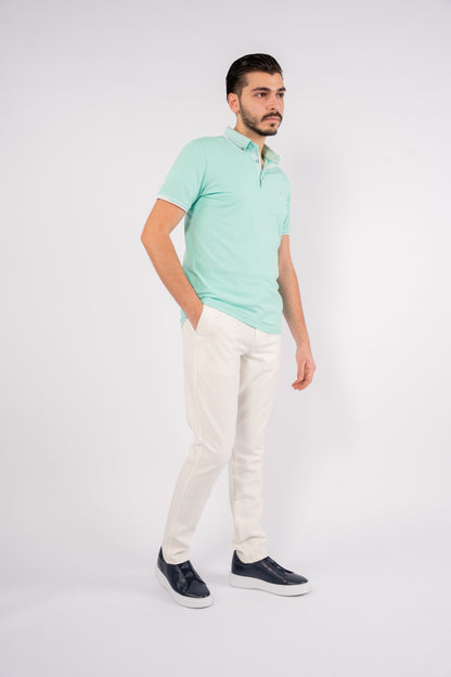 MINT BUTTON COLLAR POLO