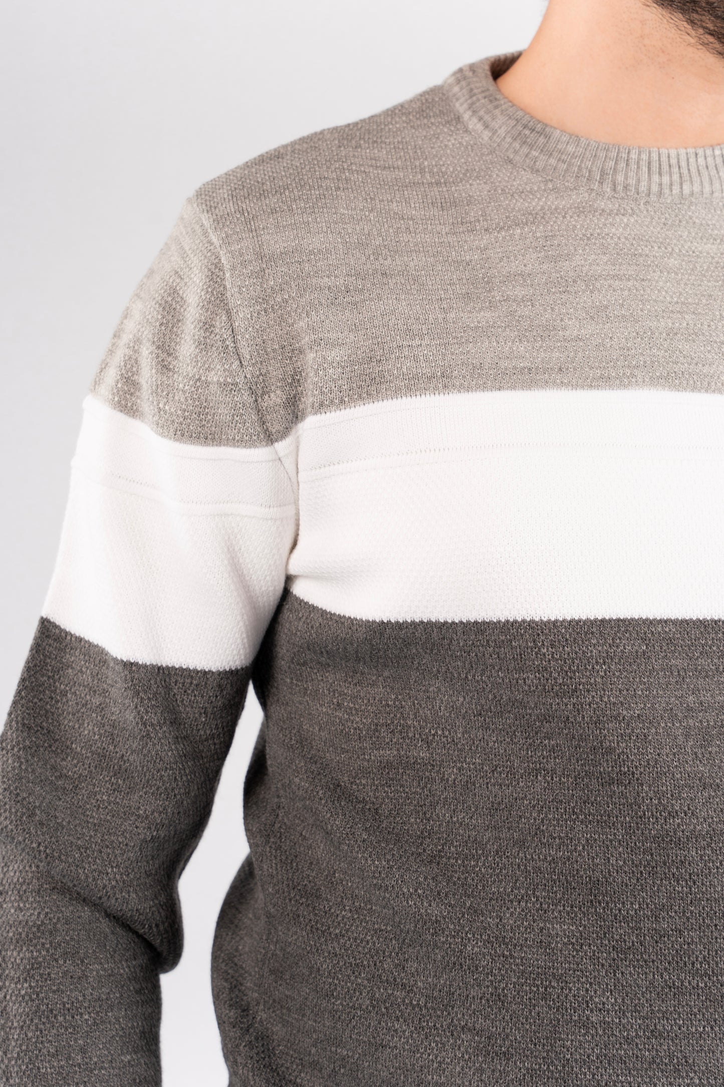 GREY URBAN TRICOLOR SWEATER