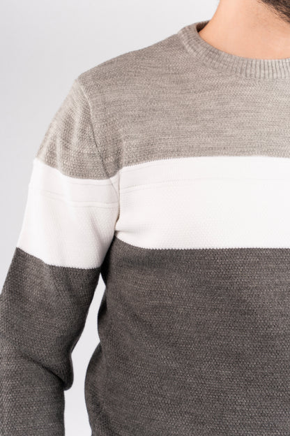 GREY URBAN TRICOLOR SWEATER