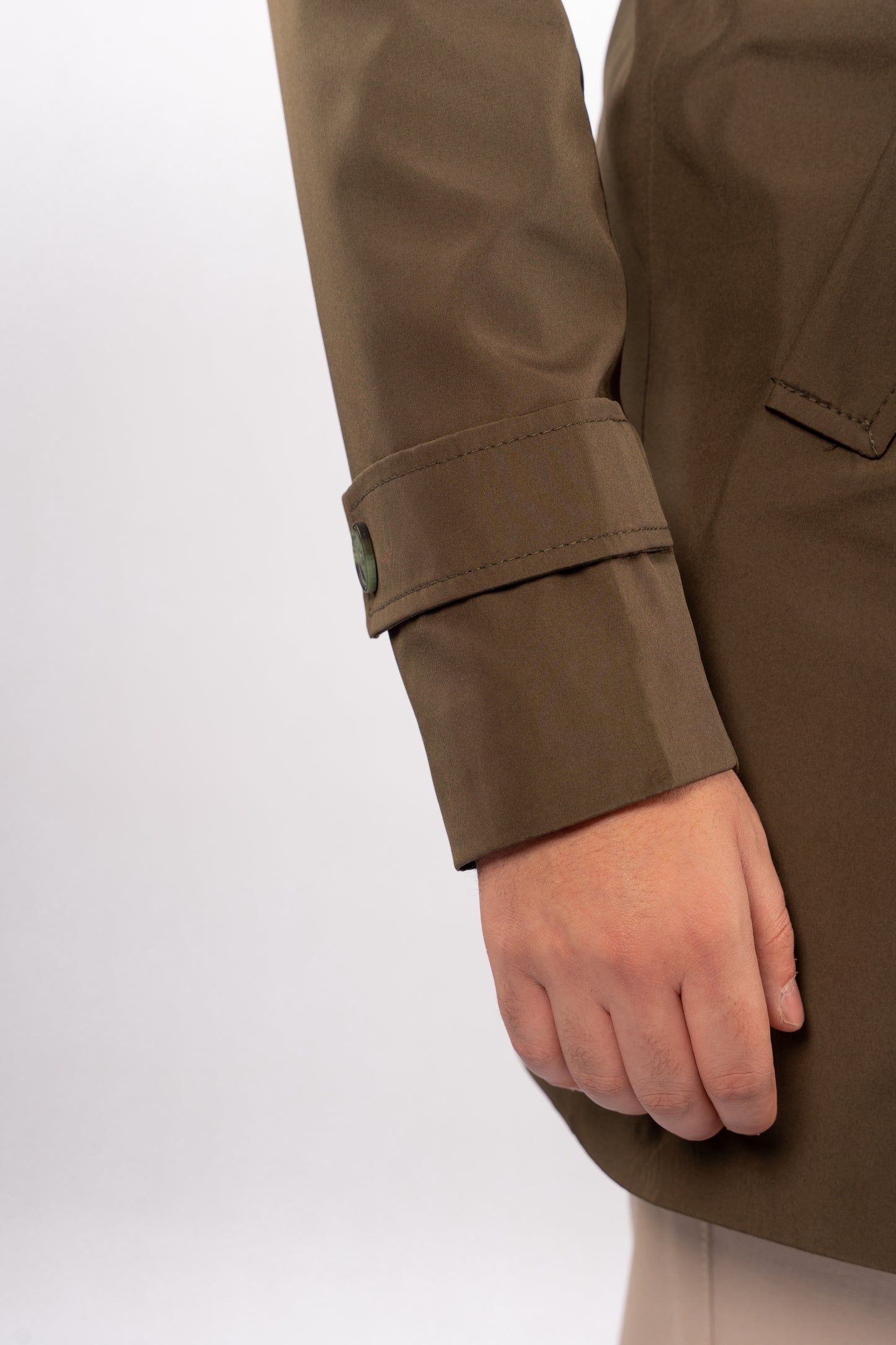 OLIVE ELEGANCE TRENCH COAT
