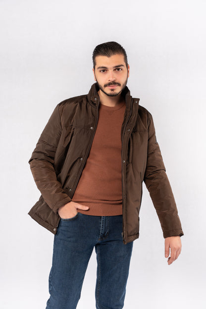 BROWN QUILTED JACKET