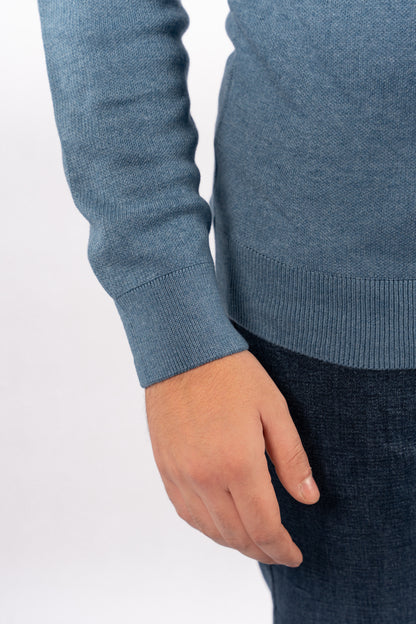 BLUE TURTLENECK SWEATER