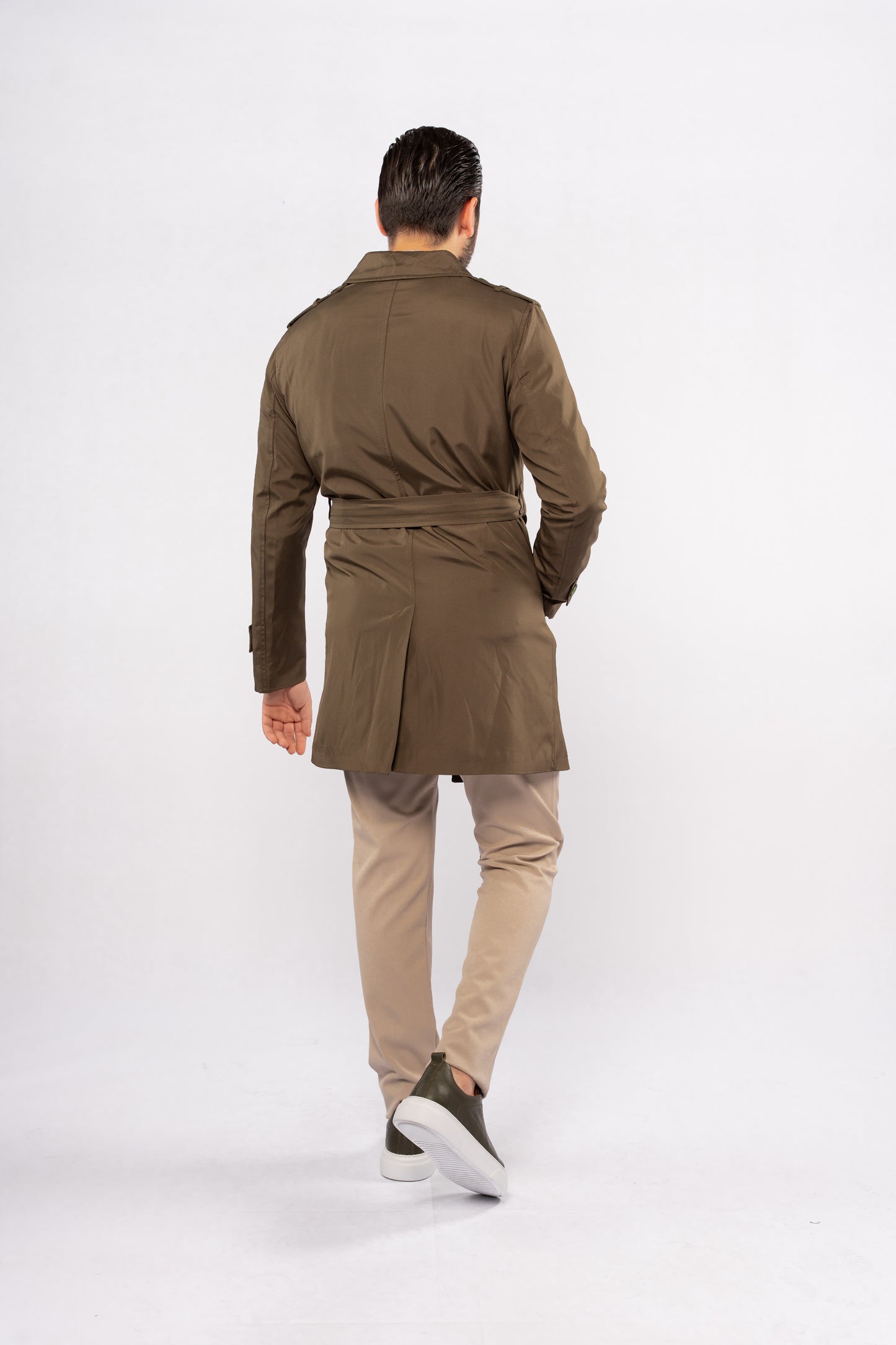 OLIVE ELEGANCE TRENCH COAT