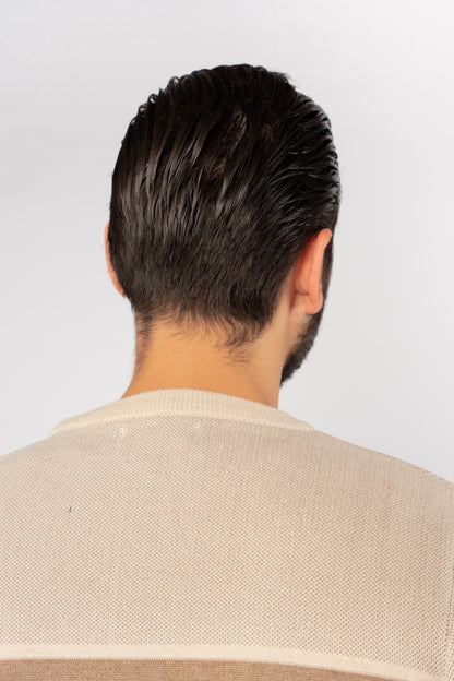 BEIGE CASUAL KNITTED SWEATER