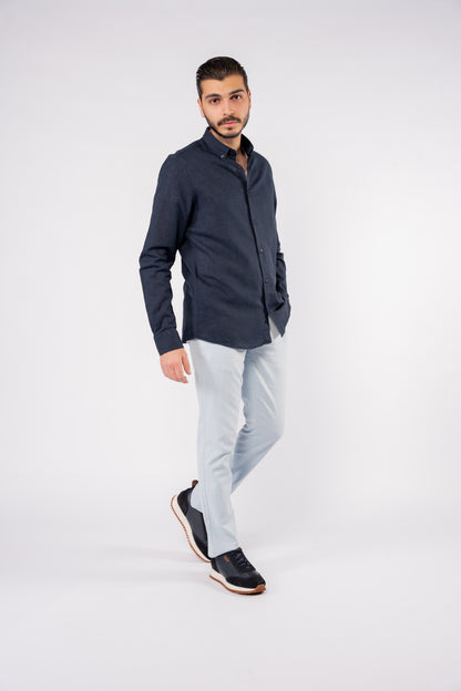 NAVY PREMIUM LINEN SHIRT