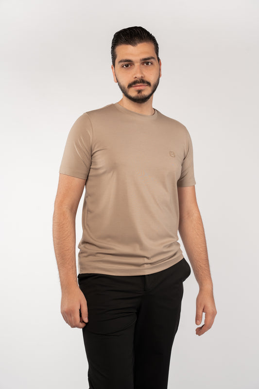 DARK BEIGE CASUAL RAYON TSHIRT
