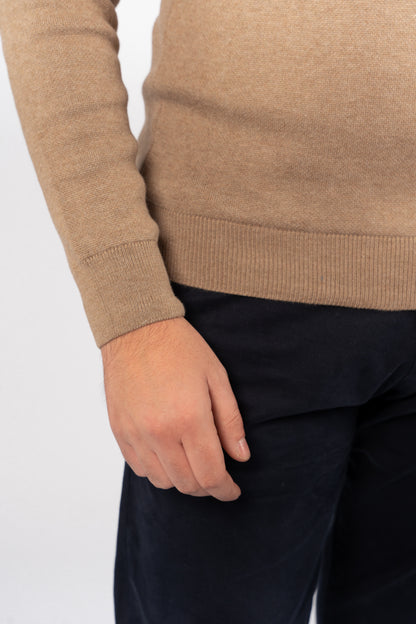 DARK BEIGE TRIO COLOR SWEATER