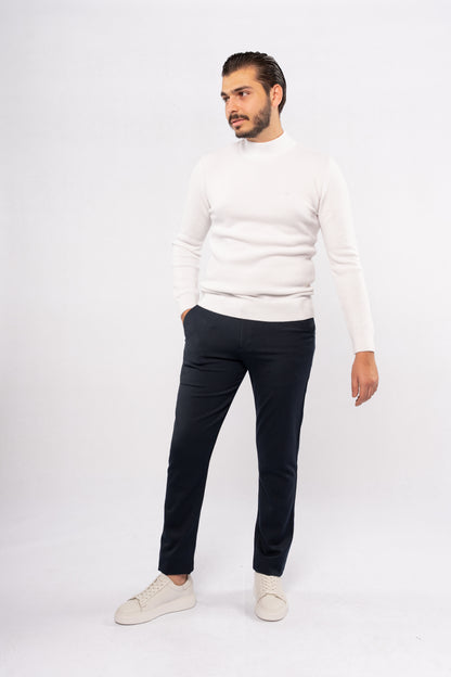 WHITE HIGHNECK SWEATER