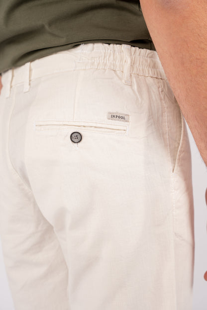 WHITE LINEN SHORT